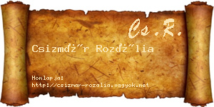 Csizmár Rozália névjegykártya
